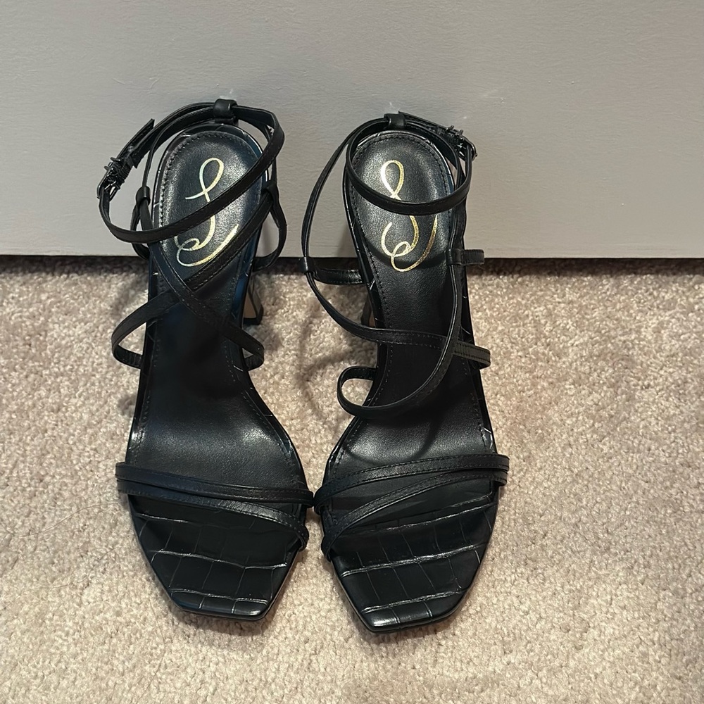 NWOT Sam Edelman Black Strappy Heels